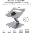 thumbnail image 3 of Laptop Stand Adjustable, Ergonomic Portable Notebook Stand, Aluminum Foldable Notebook Computer Riser with Heat-Vent Laptop Holder, Compatible with MacBook Pro All Laptops (Silver Gray),by, 3 of 7