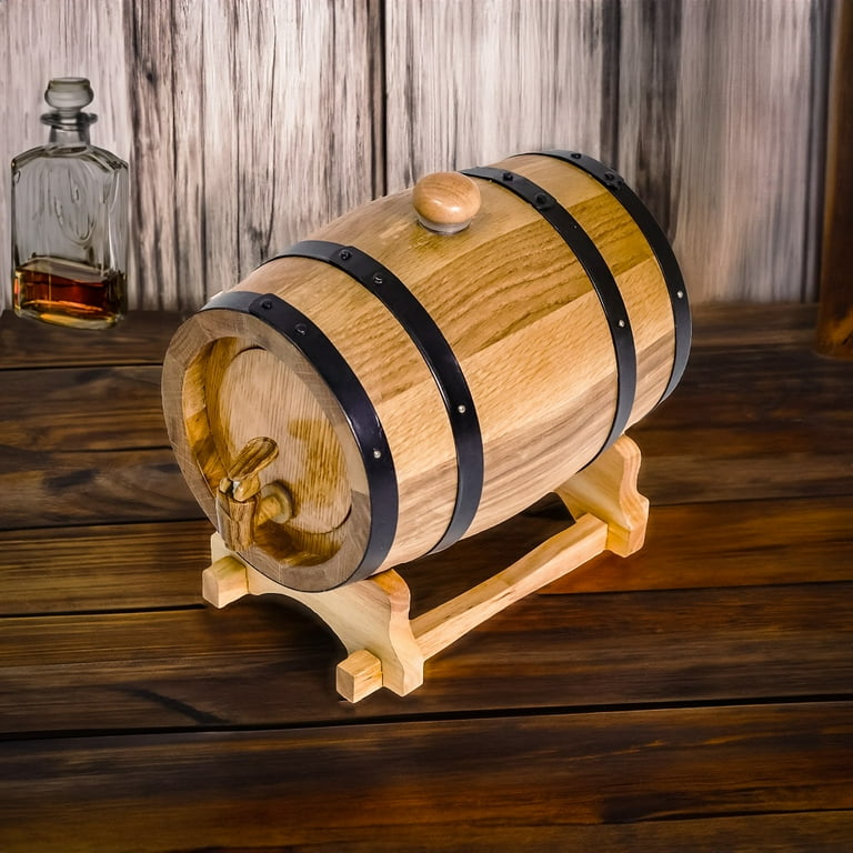 3 Liter Oak Mini Wooden Wine or Whiskey Barrel Dispenser 3 Liter Oak Mini Wooden Wine or Whiskey Barrel Dispenser