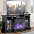 thumbnail image 6 of Merluxy 59in 3-Sided Glass Fireplace TV Stand for TVs up to 65", Black, 6 of 7