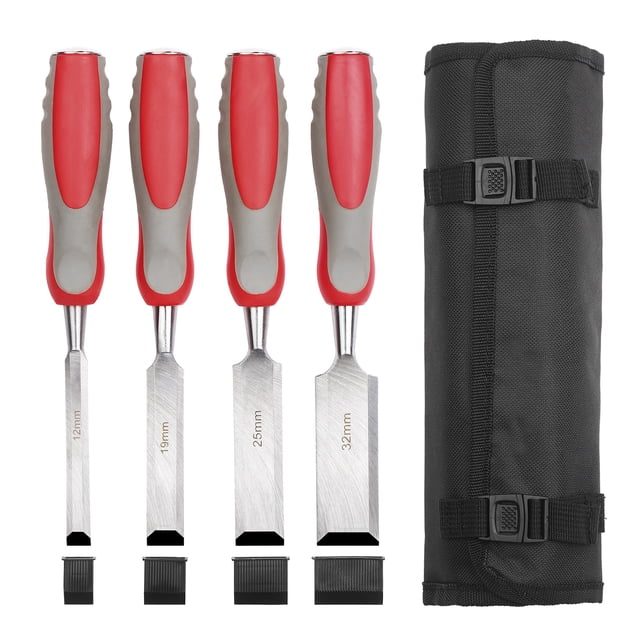 5pcs Wood Chisel Set For Carpentry with Storage Bag Non-slip Handle Woodworking Wood Carving Bench