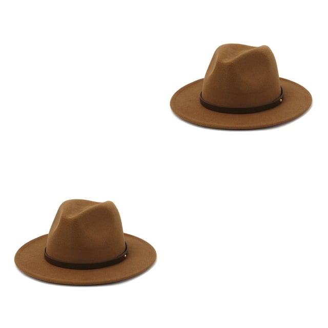 Sonducket Sombrero Color sólido Gorras elegantes Lana cálida Mujeres Niños Al aire libre Caqui 58cm 2Conjunto