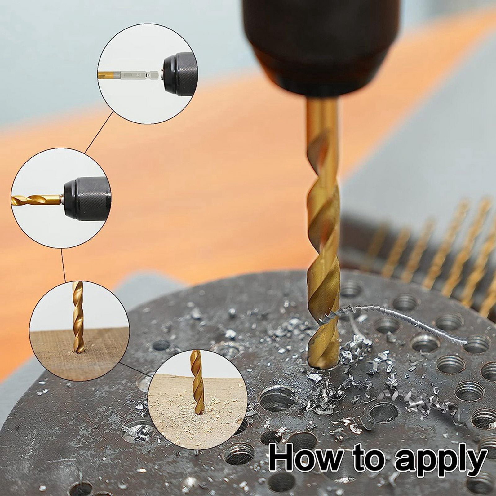 30 Pcs Titanium Impact Drill Bit Set, Hex HSS Drill Bits with Storage for Steel, Copper, Aluminum,Zinc Alloy