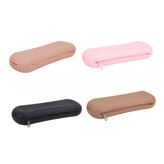 Bolsa de almacenamiento de silicona para cosméticos, lápiz labial, a prueba de polvo, pincel de maquillaje, delineador de ojos, bolsa de almacenamiento de gran capacidad con cremallera