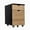 Black / Hardwood White Oak, variant on Desky Wooden Minimal Filing Cabinet - White / White Oak Hardwood