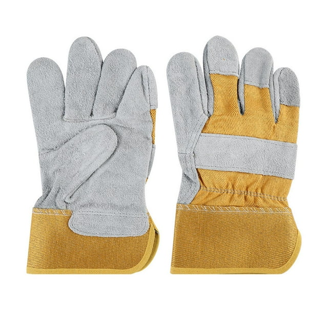 Guantes de trabajo Guantes de jardinería Antideslizantes a prueba de espinas Protector de palma engrosado para Amarillo y blanco