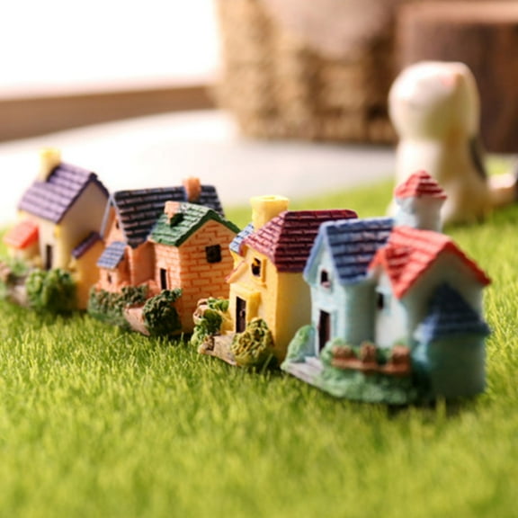 LABSERRON 1Pack Miniature House Figurine Plastic Mini Fairy Garden Decor Realistic Mini Toy Houses for Crafts