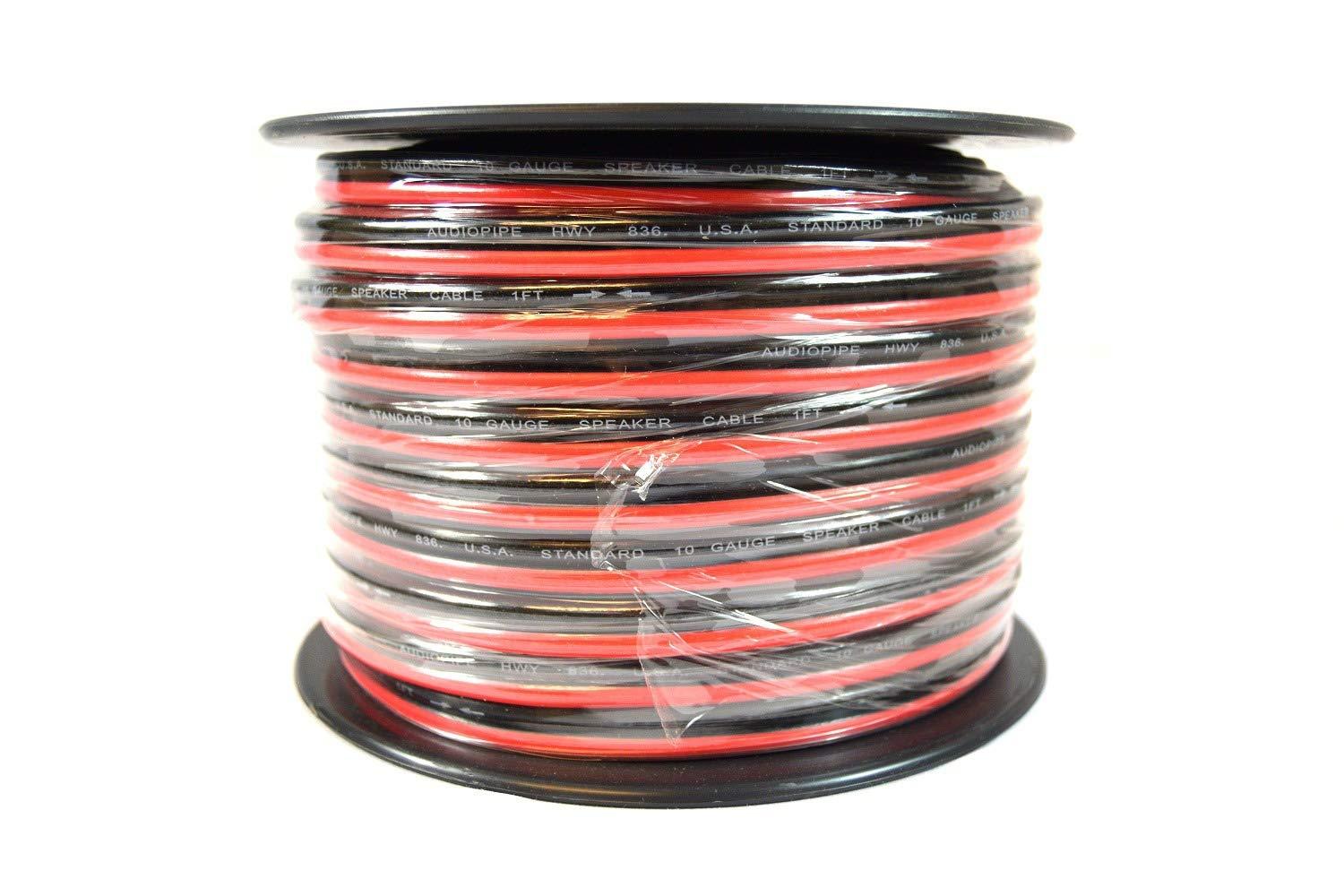 100 ft 10 Gauge awg Red Black Stranded 2 Conductor Speaker Wire Car Home  Audio 