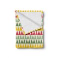 thumbnail image 2 of Retro Soft Flannel Fleece Throw Blanket, Colorful Triangles Sharp Edged Geometric Shapes in Horizontal Line, Cozy Plush for Indoor and Outdoor Use, 50" x 70", Dark Coral Pale Green, by Ambesonne, 2 of 6