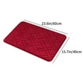 thumbnail image 3 of CuiLiyq Home Bathroom Absorbent Stripe Floor Mat, Square Memory Cotton Bathroom Mat, Washable Bath Rugs for Sink Toilet and Bedroom Floor, 23.6" x 15.7", Red, 3 of 6