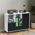 thumbnail image 3 of Gymax Lateral Mobile Filing Cabinet Large Printer Stand w/ 2 Drawers, 3 of 10