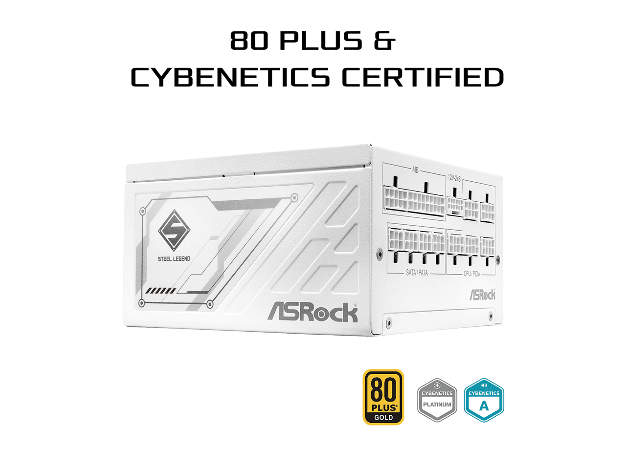 ASRock SL-1000GW 1000W 80 PLUS GOLD & Cybenetics PLATINUM Full Modular Power Supply, ATX3.1 & PCIe5.1 Ready with Dual Color 12V-2x6 Cable, 10 Years Warranty, White Edition