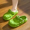 thumbnail image 2 of GPOECD Girls Clogs Slippers for Everyday Comfort Outdoor Open Toe Sandal Style Footwear with Sole for Play and School Kids Slippers 4-12Y 02_Green,10-10.5 Years, 2 of 6