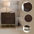 thumbnail image 3 of Teamson Home Seneca Modern 2-Drawer Wood Nightstand with Storage Drawers and Elevated Metal Base, 3 of 12