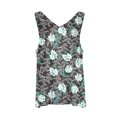 thumbnail image 4 of Women's Satin V-Neck Camisole Top, Floral Print Summer Basic Tank for Casual Outfits or Evening Wear,Gray L, 4 of 5