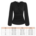 thumbnail image 1 of Blusa cruzada con cuello en V, camiseta cruzada con cuello en V profundo para mujer Camiseta cruzada con cuello en V para mujer Consigue más, 1 of 2
