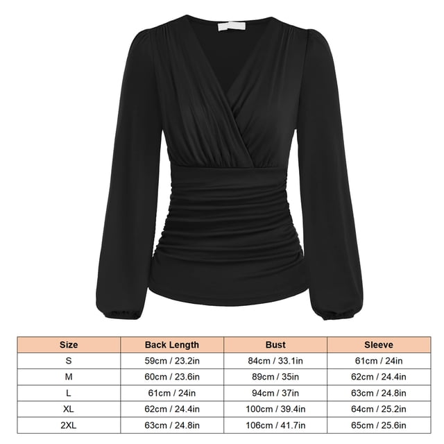 Blusa cruzada con cuello en V, camiseta cruzada con cuello en V profundo para mujer Camiseta cruzada con cuello en V para mujer Consigue más