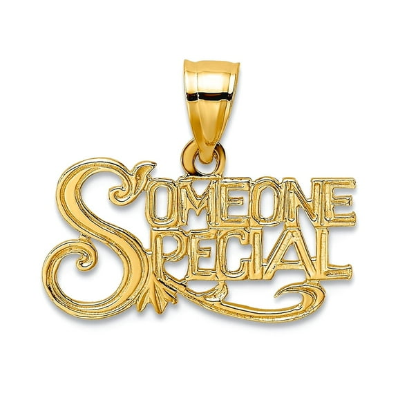 14k Yellow Gold Polished Someone Special Pendant Necklace 14.9x17.6mm Pendant for Women - .7 Grams