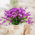 thumbnail image 2 of ZOELNIC Artificial Calla Lily, 8 Bundles Rose Red Faux Fake Plants Spring Plastic Flowers, Rose Red, 2 of 9