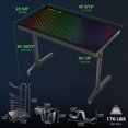 thumbnail image 5 of Avoca Tempered Glass Top Gaming Desk Black, 5 of 7