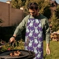 thumbnail image 4 of Purple French Bulldog Apron-Garden Aprons for Women with Pockets-Cotton Linen Waterproof Kitchen Cooking Gardening Aprons Adjustable for Kitchen,Cooking,BBQ and Salon 33x27 Inch, 4 of 7