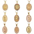 thumbnail image 3 of Joyería religiosa para mujer, colgante de latón con microincrustaciones de circón, Virgen María, collar de creyentes para mujer--D317 BANYUO Electrónica, 3 of 7