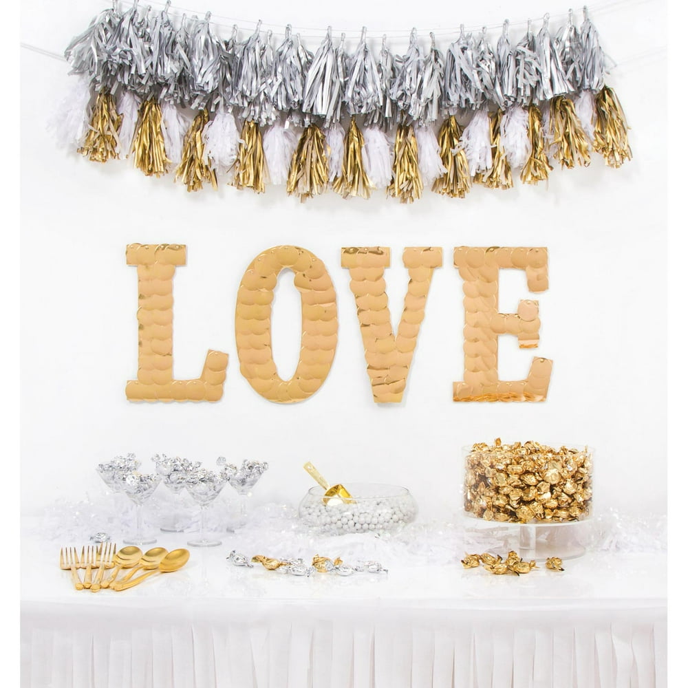 Darice LOVE Party Decoration Kit, Gold, 10.75in - Walmart.com - Walmart.com