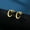 Letter C, variant on MATROOY 1Pair Stainless Steel Lucky A-Z 26 Alphabet Letter Earring Stud Jewelry Gift-Letter E