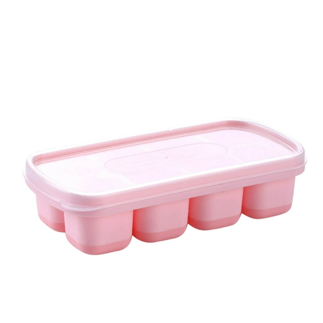 Pompotops Lce Trays Silicone Ice Tray With Spill-Resistant Removable Lid Stackable & Easy-Release Ice Trays 8 Ice Trays Suitable For Cocktail Whiskey Chocolate Clearance