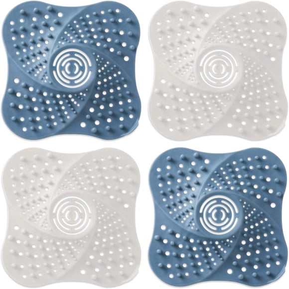 Hongchun Égouttoir à Cheveux pour Salle de Douche, Couvercle de Drain de Douche, Outil de Retrait des Obstructions pour Drain de Douche, Baignoire Égout Cuisine 4 Pcs