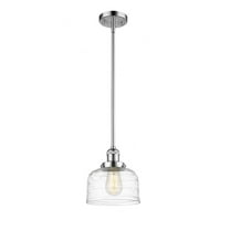 201S-PC-G713-Innovations Lighting-Bell - 1 Light Stem Hung Mini Pendant In Industrial Style-10 Inches Tall and 8 Inches Wide-Polished Chrome