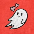 thumbnail image 2 of Dalix Heartly Ghost Embroidered Soft Cotton Short Sleeve T Shirt Womens in Poppy Red XS X-Small, 2 of 5