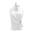 thumbnail image 5 of Soyumi Womens Backless Halter Tops Deep V Neck Sexy Crop Tank Top Open Back Sleeveless Slim Fit Cute Going Out Y2k Summer Tops Beach Vacation Outfits, White, 5 of 5