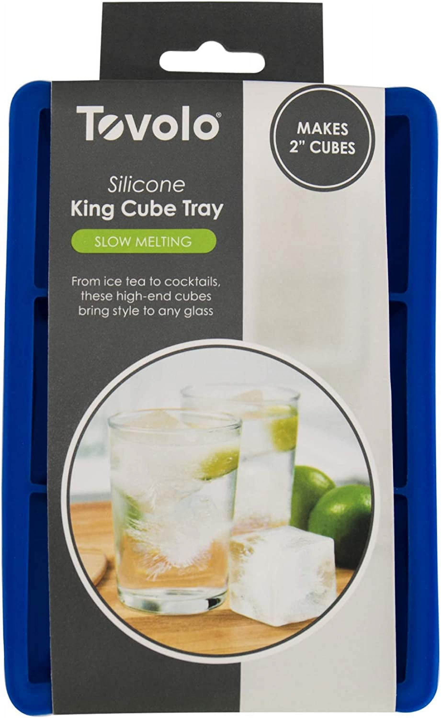 Tovolo King Cube Tray - Silicone Ice Cube Tray Blue 