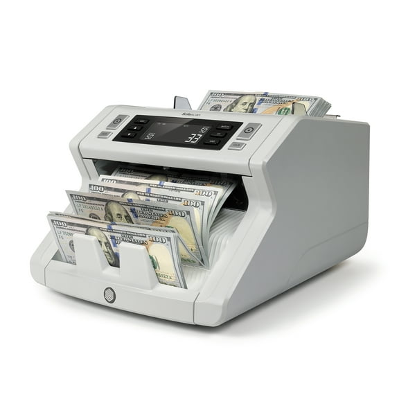 Safescan 2250 Bill Counter for bills sorted by denomination with 3-point counterfeit detection