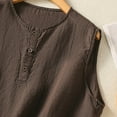 thumbnail image 4 of Generic Women Vintage Cotton Linen Tank Tops Summer Button Up Sleeveless Henley Shirts Loose Casual Blouse with Pockets, 4 of 4