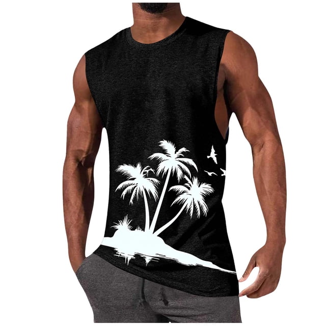 Hombres Casual Moda Impresión Suéter Cuello Redondo Deportes Tanque sin Mangas para Al Aire Libre Casual Diario