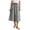 Gray, variant on Women's High Waisted Drawstring Button‑Front Slit Pocket Midi Skirt Loose Linen‑Look Long Skirt for Boho Casual Spring Summer Vacation Daily Commuter Wear