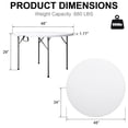 thumbnail image 6 of Ktaxon 4 Ft Outdoor Round Folding Plastic Dining Table for Picnic ,White, Indoor/Outdoor, Home, Kitchen, Heavy Duty Dining Party Picinic Table, 6 of 8