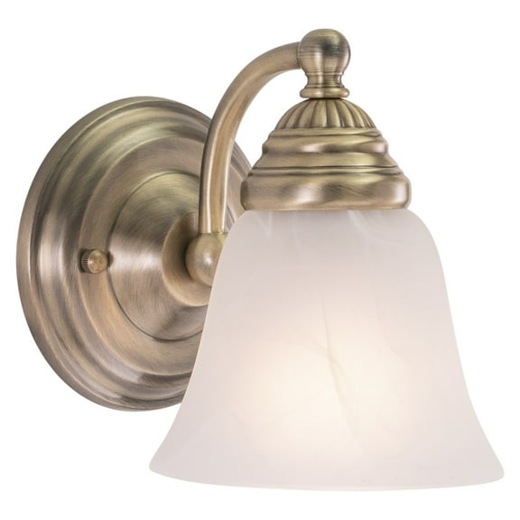 Brass Bathroom Sconce 1 Light Wall Fixture - Vanity Lighting for Hallway, Entryway