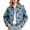 Blue, variant on Lutiedan Women's Polka Dot Cropped Jacket Waterproof Button Front Collared Outerwear Casual Baggy Streetwear Jacket S-3XL