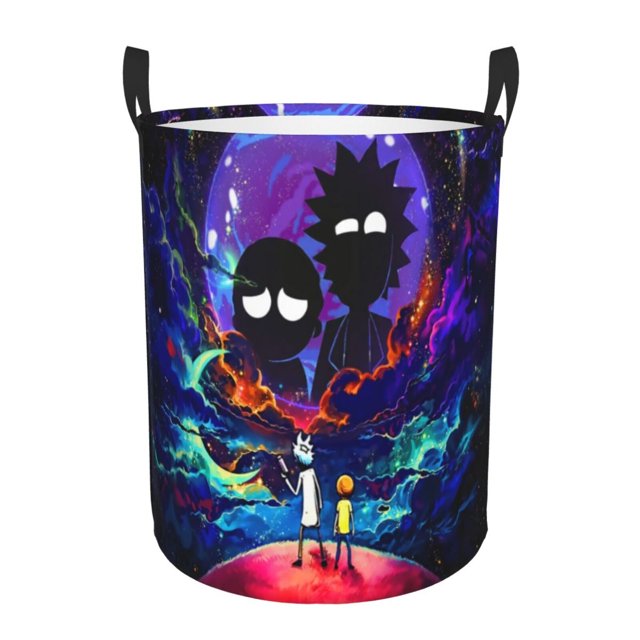 Cesta de lavandería Rick & Morty, impermeable, plegable, redonda, organizador de ropa, juguetes, cesta de regalo para habitación mediana