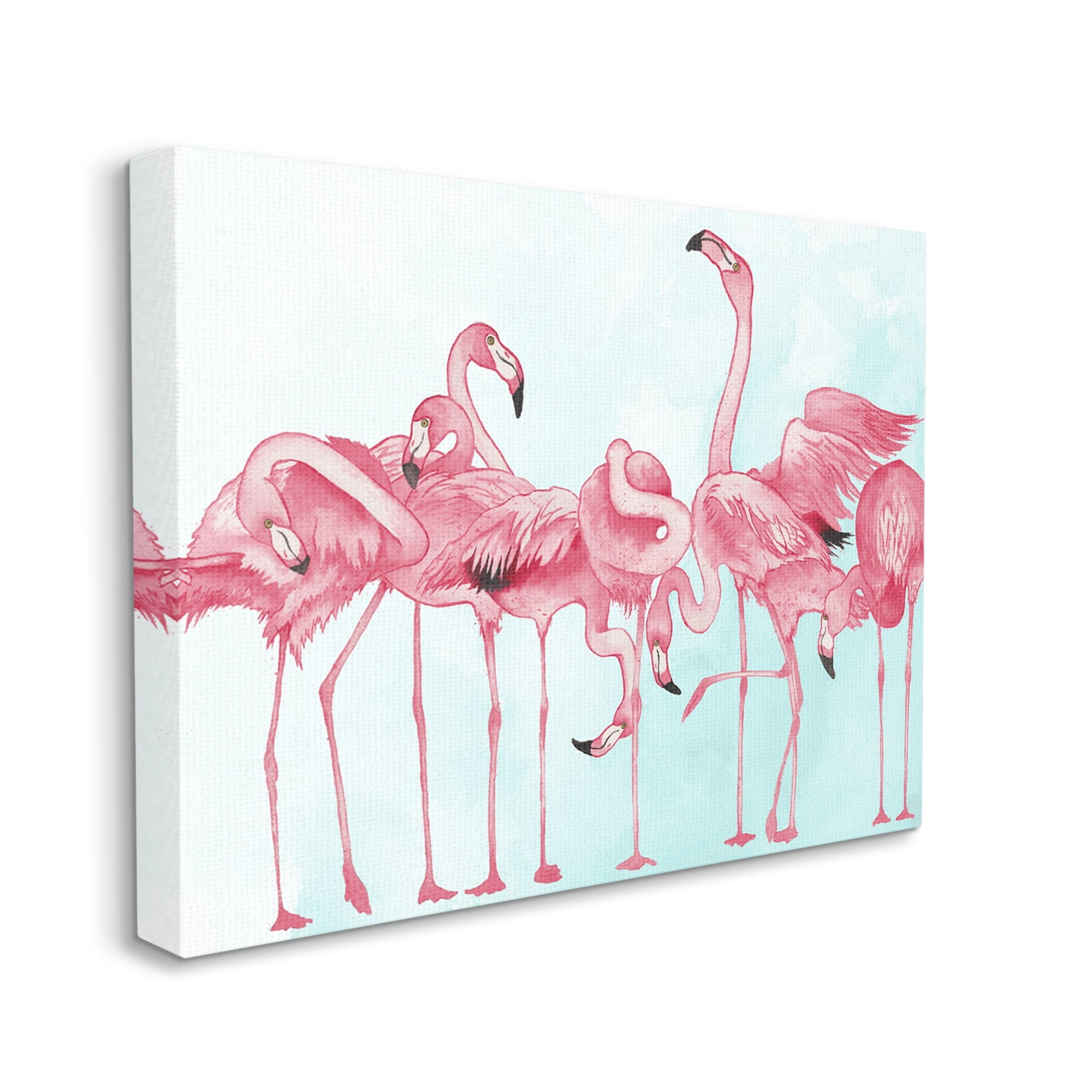 Stupell Bold Pink Flamingo Flock Animals & Insects Painting Gallery Wrapped Canvas Print Wall Art