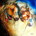thumbnail image 2 of Baldwin, Marcia 15x15 Black Ornate Wood Framed with Double Matting Museum Art Print Titled - Warrior Spirits 2, 2 of 4