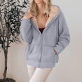 thumbnail image 6 of Lined Wool Zipper Winter Essential Jacket Long Sleeve Casual Pullover Hoodie, 6 of 9
