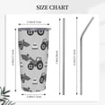 thumbnail image 5 of Kll Gray Tractor Stainless Stainless Steel Vacuum Insulated Coffee Cup 20 Oz Lids And Straws,1 Metal Straws,1 Cleaning Brush, 5 of 9
