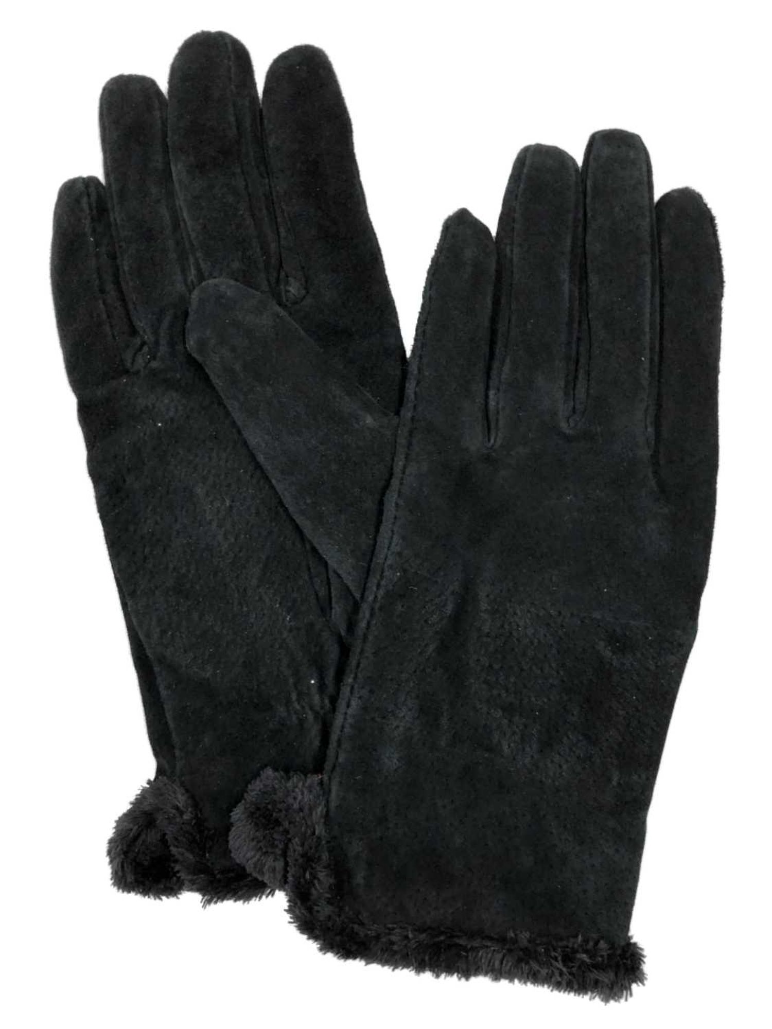 Isotoner Isotoner Womens Black Suede & Microluxe Gloves XLarge