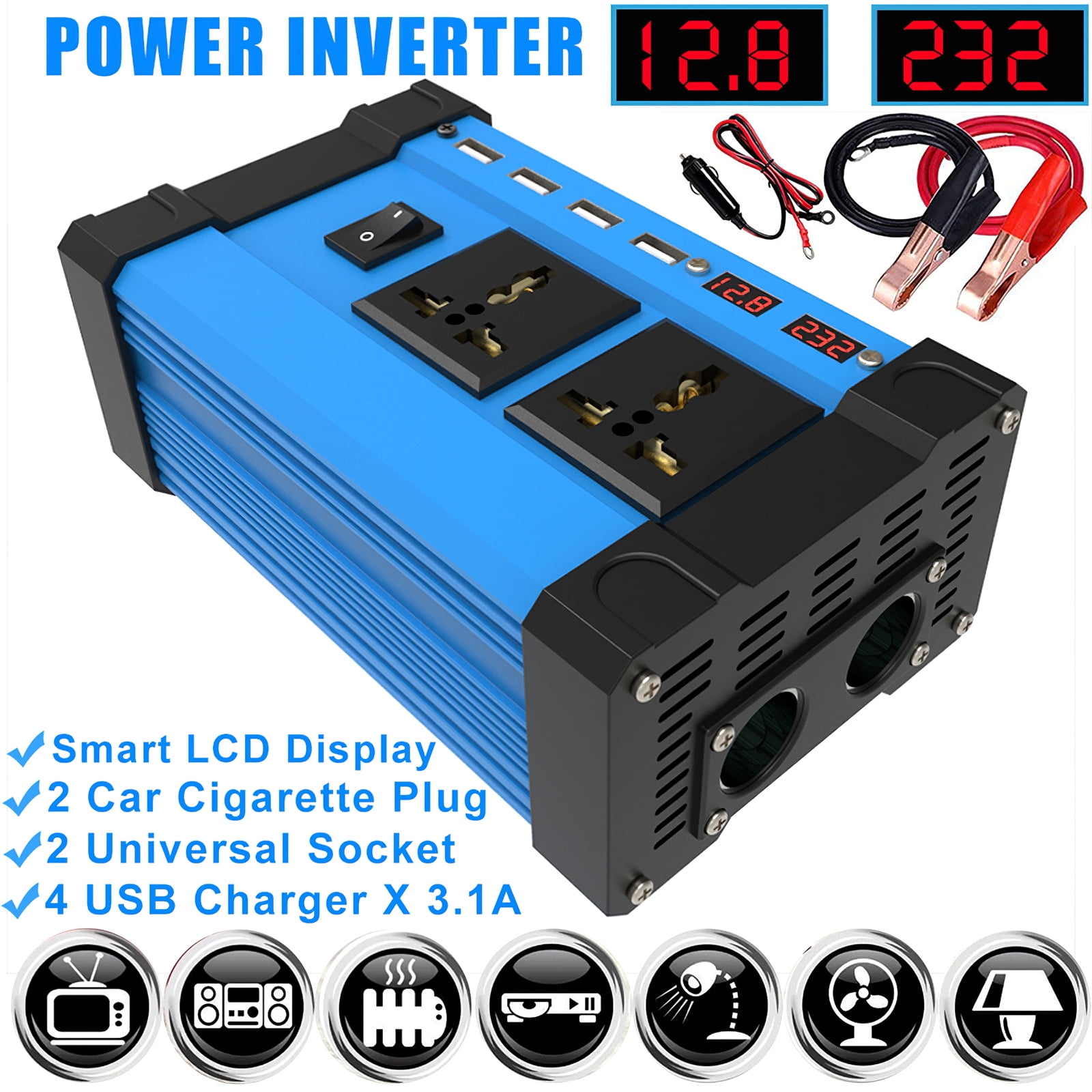 4x Autocare 150w Power Inverter 12v To 240v Converter Consoles TV Laptops 