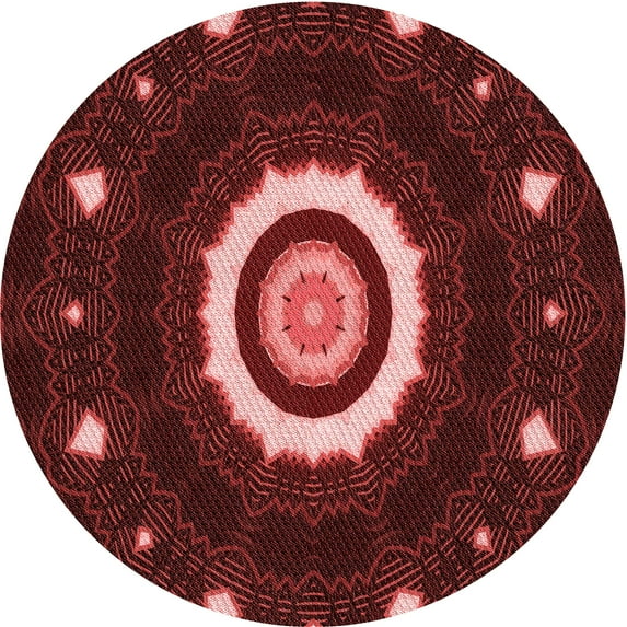 Ahgly Company Indoor Square Patterned Cherry Red Area Rugs, 3' Square