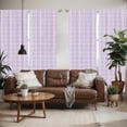 thumbnail image 2 of Ambesonne Polygons Window Curtains, Monotone Striped Triangles, Each 28" W x 84" L, Lavender White, 2 of 5