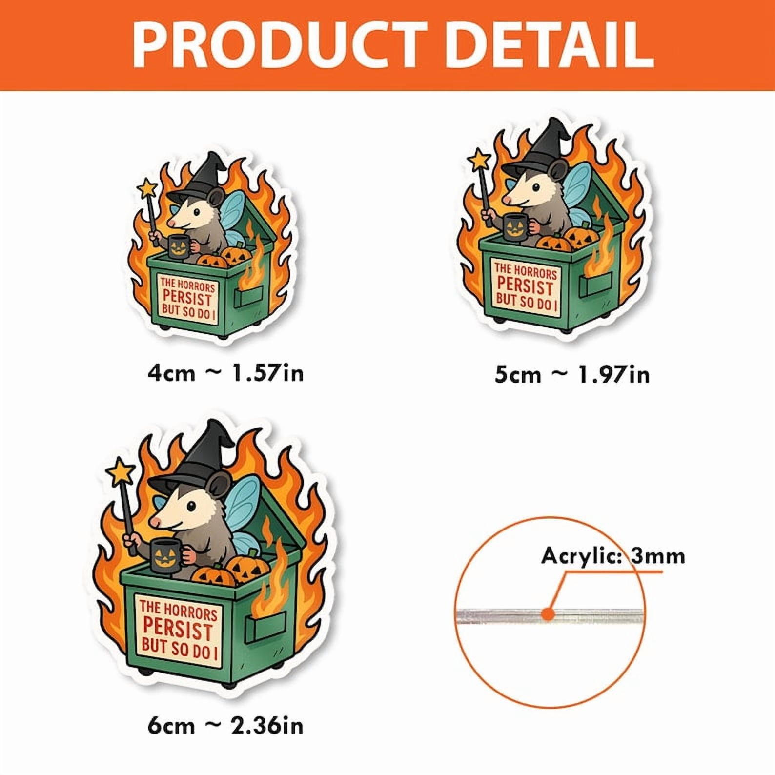 TiniDecor Witch Possum Dumpster Fire Badge Reel, Retractable ID Holder, Funny Halloween Nurse Gift